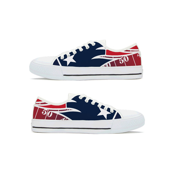 Men's New England Patriots Low Top Canvas Sneakers 002